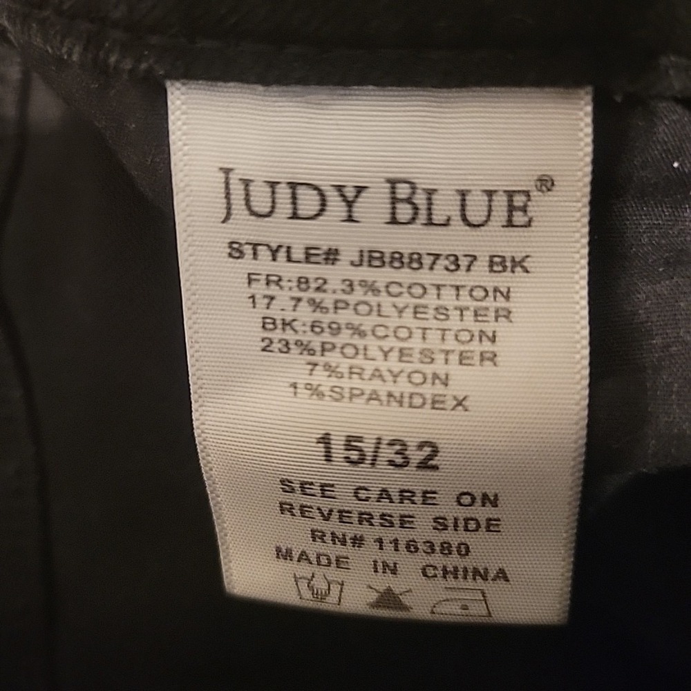 Judy Blue Jeans Womens 15/32 Black Washed Distressed Denim High Rise‎ Straight - Picture 6 of 12